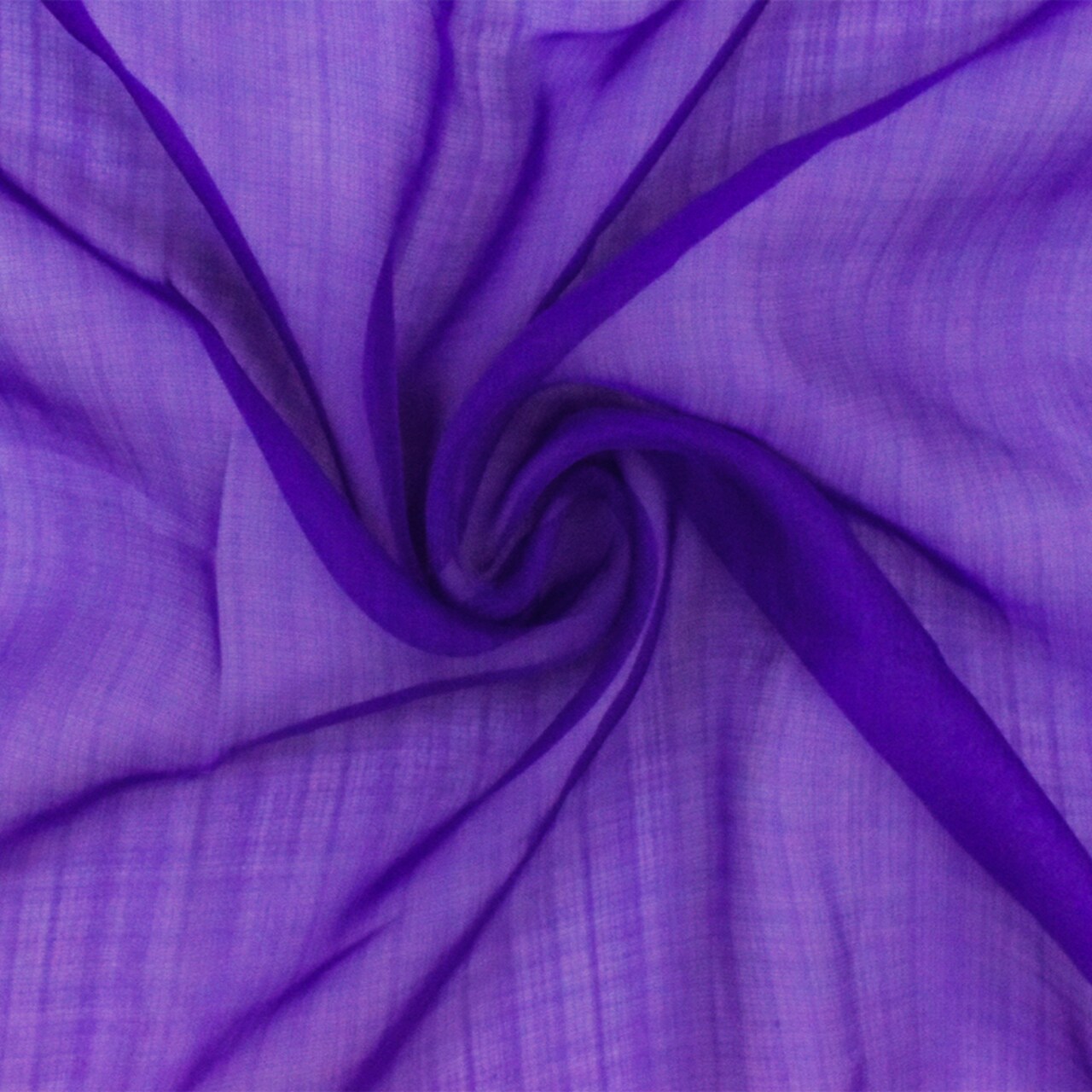 Deep Indigo Purple Solid Cross-Hatch Polyester Chiffon Woven Fabric By the Yard